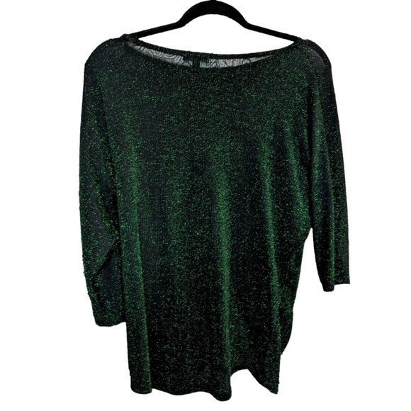 Sweaters - Green Glittering Chic Cozy Sparkly Shiny Glam Olivia blu sweater Size Small